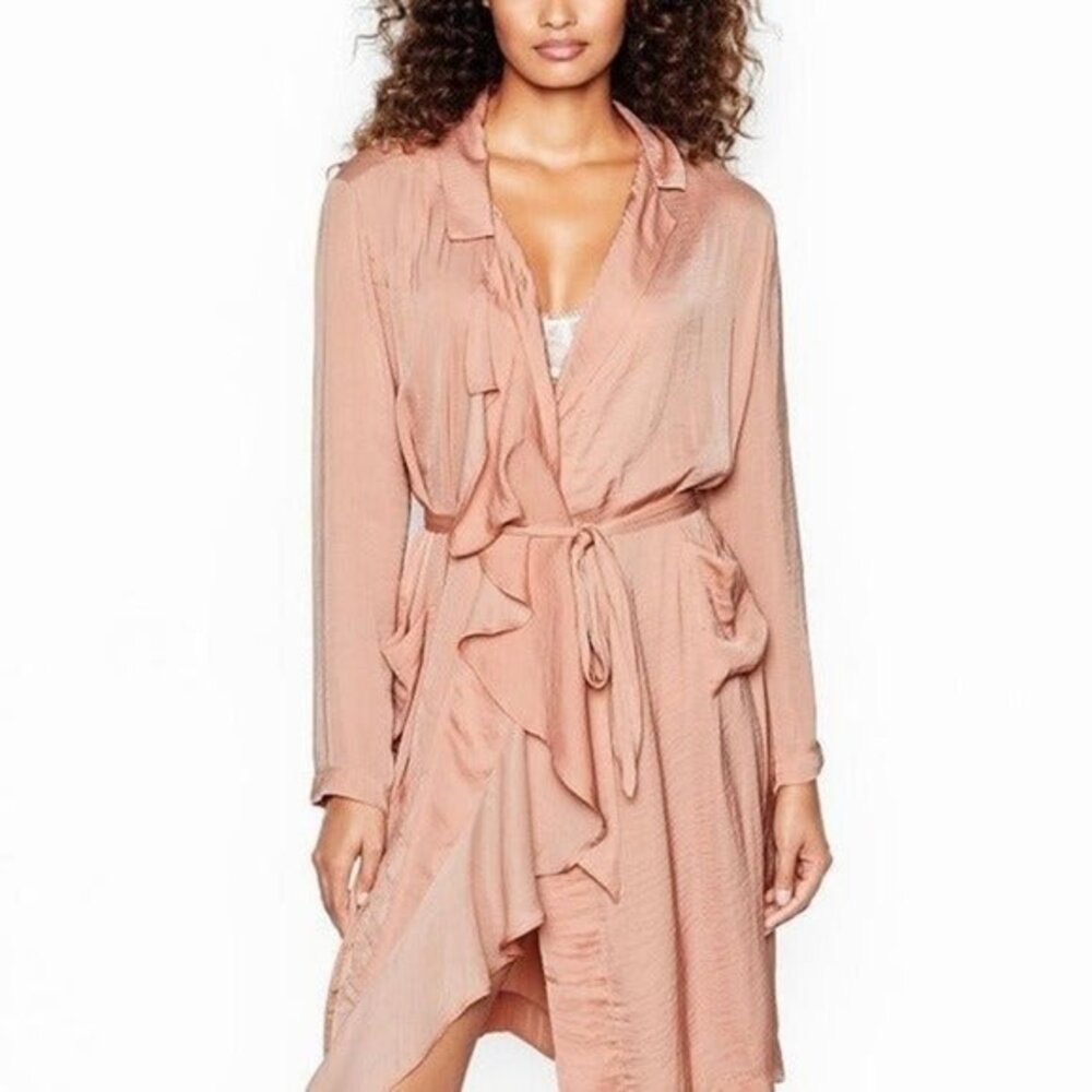 Victoria's Secret Satin Duster Robe Copper Blush Large